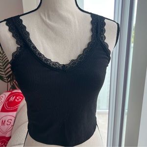 American Eagle Black Lace Straps Cami Top Women’s Small